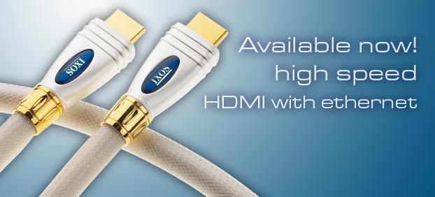 High Speed HDMI cable with ethernet. Single HD cable solution for home cinema installation.